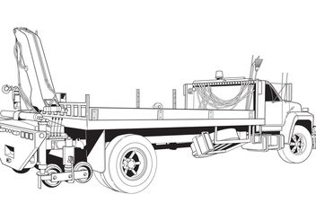 Free Vector Flatbed Truck with Boom Crane - Kostenloses vector #161809